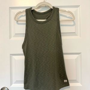 Vuori Women’s Sunrise High Neck Tank in Olive Green - size S